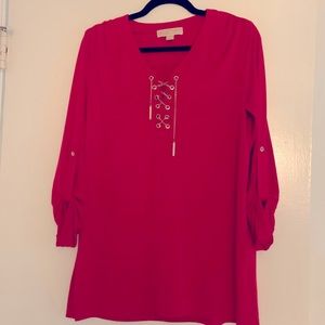 Micheal Kors red tunic blouse